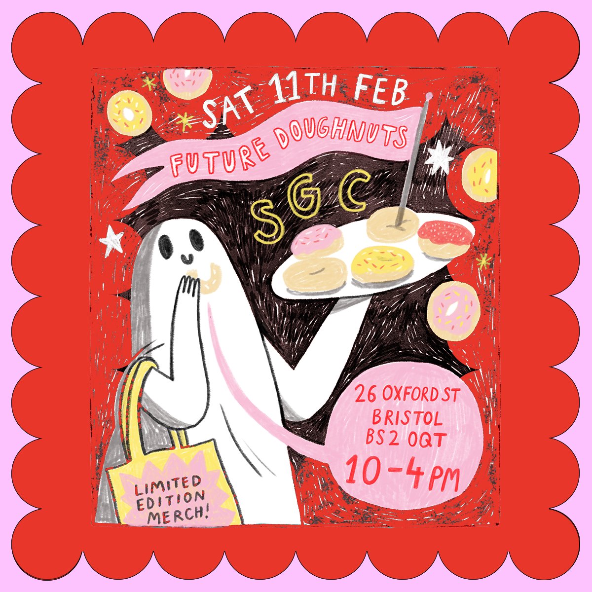 FutureDoughnuts's tweet photo. Tomorrow!  🍩💕

@Lizemeddings will be at @futuredoughnuts on Saturday the 11th February with limited edition merch from @theofficialsadghostclub 🥳 

Come on down for this Pop-Up 🍩💕🍩 https://t.co/MIlfoXQtg1