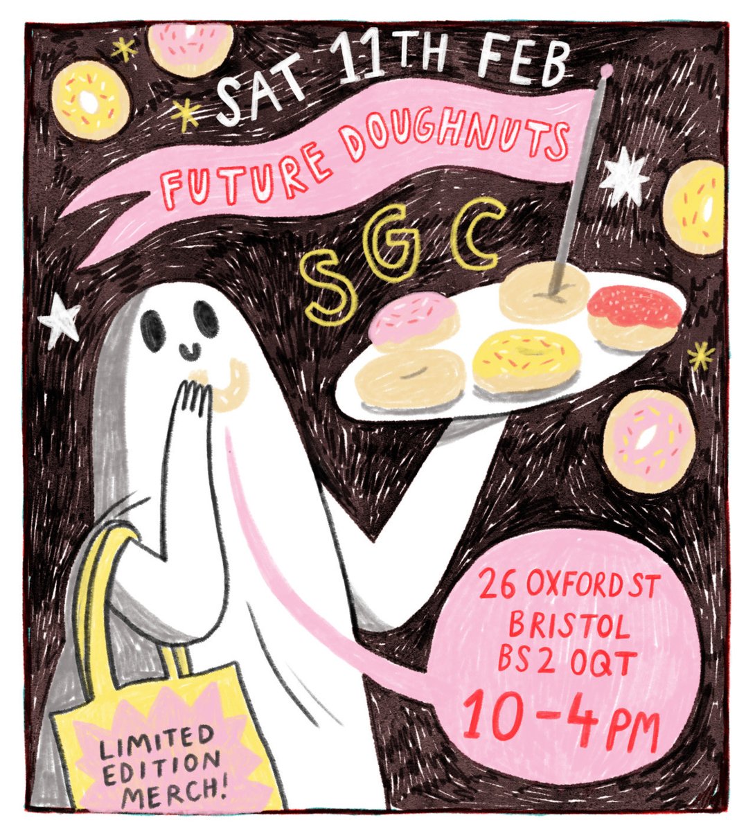 FutureDoughnuts's tweet photo. Tomorrow!  🍩💕

@Lizemeddings will be at @futuredoughnuts on Saturday the 11th February with limited edition merch from @theofficialsadghostclub 🥳 

Come on down for this Pop-Up 🍩💕🍩 https://t.co/MIlfoXQtg1