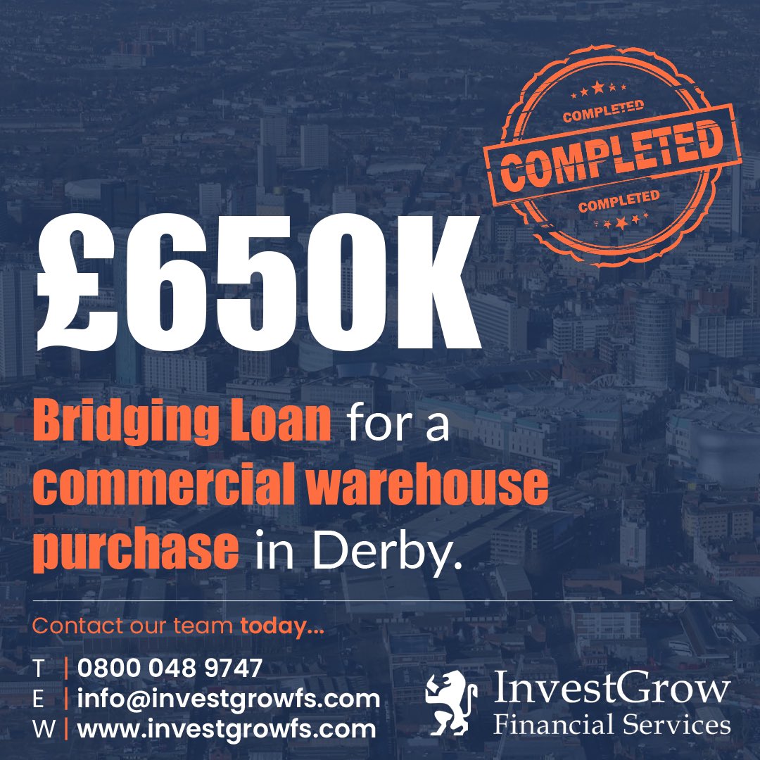 InvestGrowFS's tweet photo. A great end to the week with another deal over the line. For all your commercial finance requirements please call our team on 0800 048 9747.

#bridgingfinance #bridgingloans #property #propertydevelopment #propertyfinance #commercialproperty #commercialfinance #landowners https://t.co/kpqKuol1GF