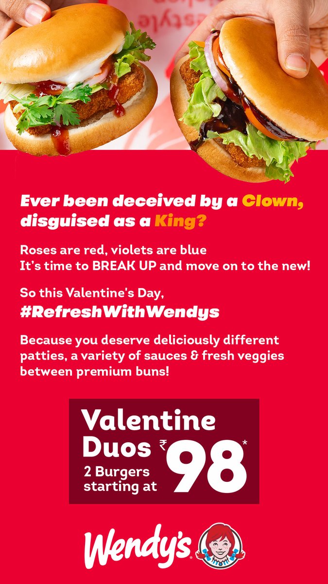 MSDianAbhiii's tweet photo. @wendys_india has opened my eyes with their breakup letter. I'm toh refreshing my burger.
It's time for you also to #RefreshWithWendys https://t.co/tfiqVzw4i2