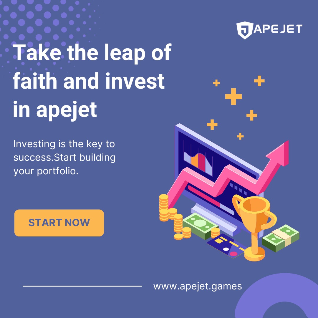 Apejetgames's tweet photo. Take the leap of faith and invest in Apejet.
.
. 
. 
 #wealth #crypto #success #blockchain #passiveincome #apejet https://t.co/XvQXUiHhFW