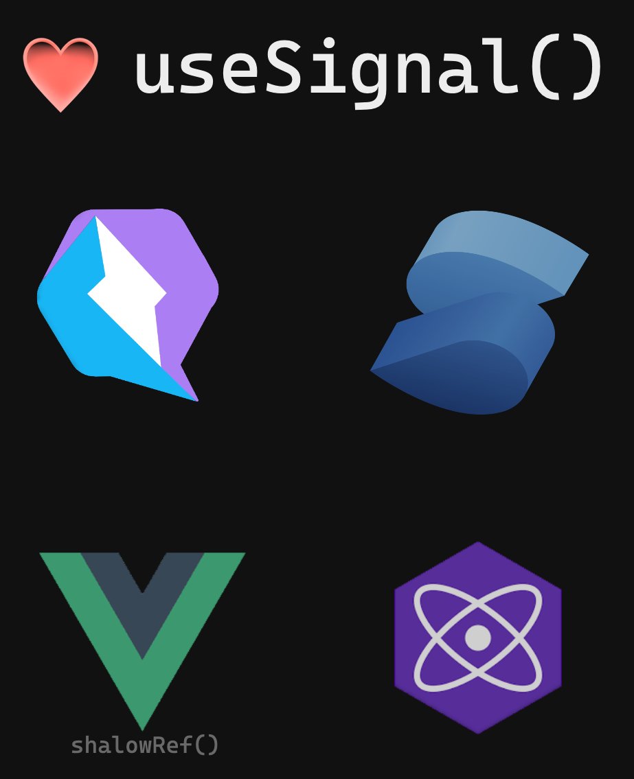 mhevery's tweet photo. Checkout some of these awesome frameworks that have signals natively: @QwikDev, @solid_js, @vuejs (they call it shallowRef()), @preactjs. https://t.co/xQMHZ8hbwo