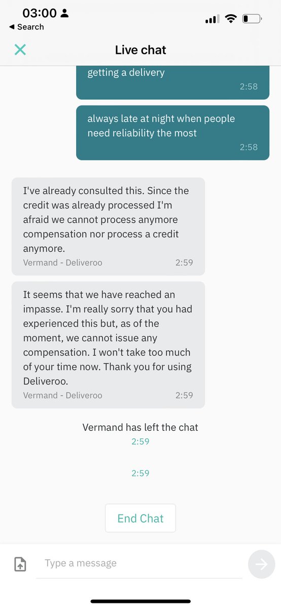 RedMusicCovers's tweet photo. @DeliverooHelp @Deliveroo love waiting for food for over an hour, never receiving it and then getting “hung up” on by your representative in the middle of a conversation.Time to move to Uber Eats https://t.co/HnVeykOlxd