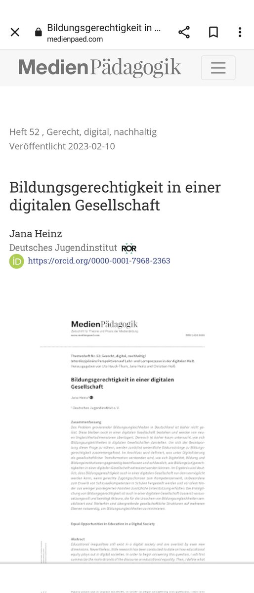 Weiter geht's: ich zeige, dass Bildungsgerechtigkeit immer AKTIV hergestellt werden muss; vor allem in digitalen Gesellschaften: medienpaed.com/article/view/1…
#Bildungsgerechtigkeit, #digitaleTeilhabe @medienpaed_com @DJI_Redaktion