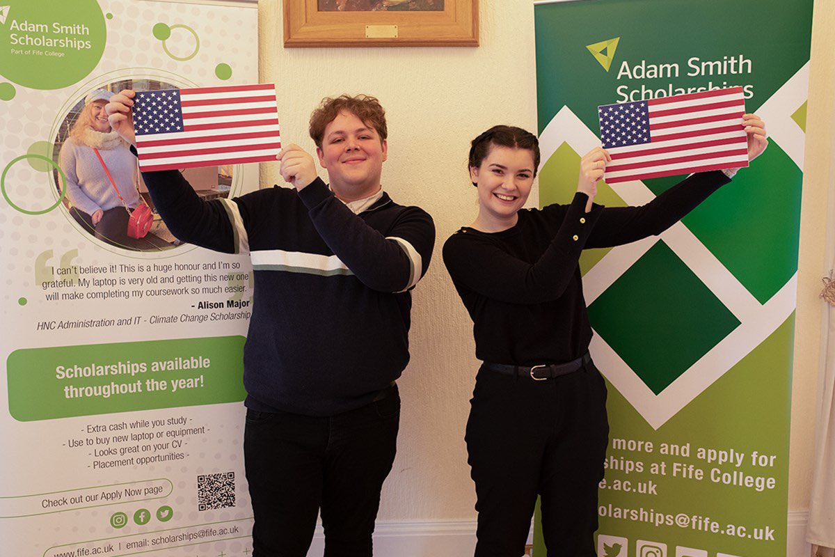 ScholarshipsAS's tweet image. 🇺🇸 So excited for former @fifecollege students Ryan and Julia, on their way to the USA this summer thanks to our George Lauder Bursary. Big thank you to the Lauder family and @NyScots for supporting this amazing opportunity! #transforminglives 

👉 bit.ly/3lmuOhQ