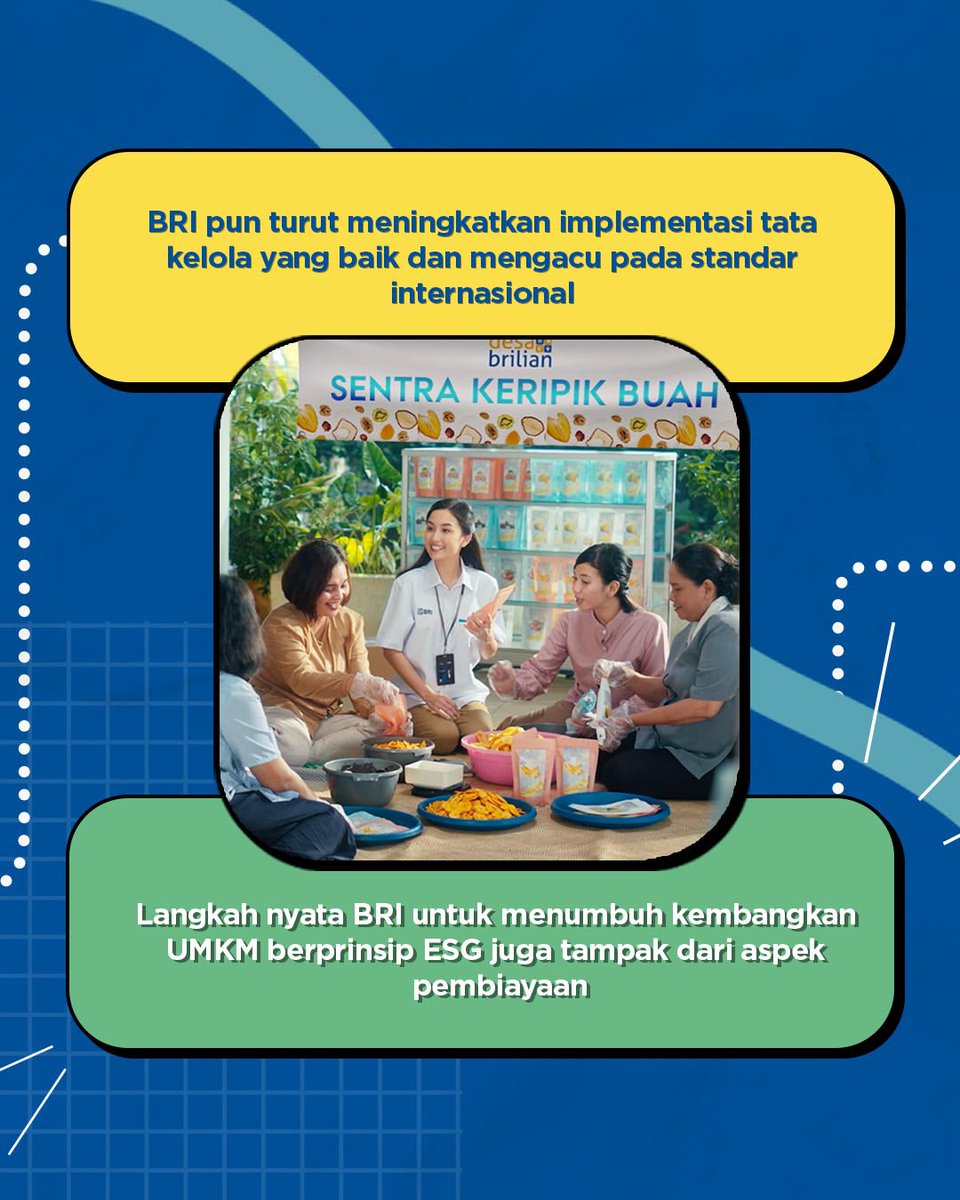 BANKBRI_ID's tweet photo. Hai Sobat BRI!, BRI terus konsisten dalam menjalankan bisnis berkelanjutan yang terbentuk dalam implementasi ESG. https://t.co/L8Qs6uS728