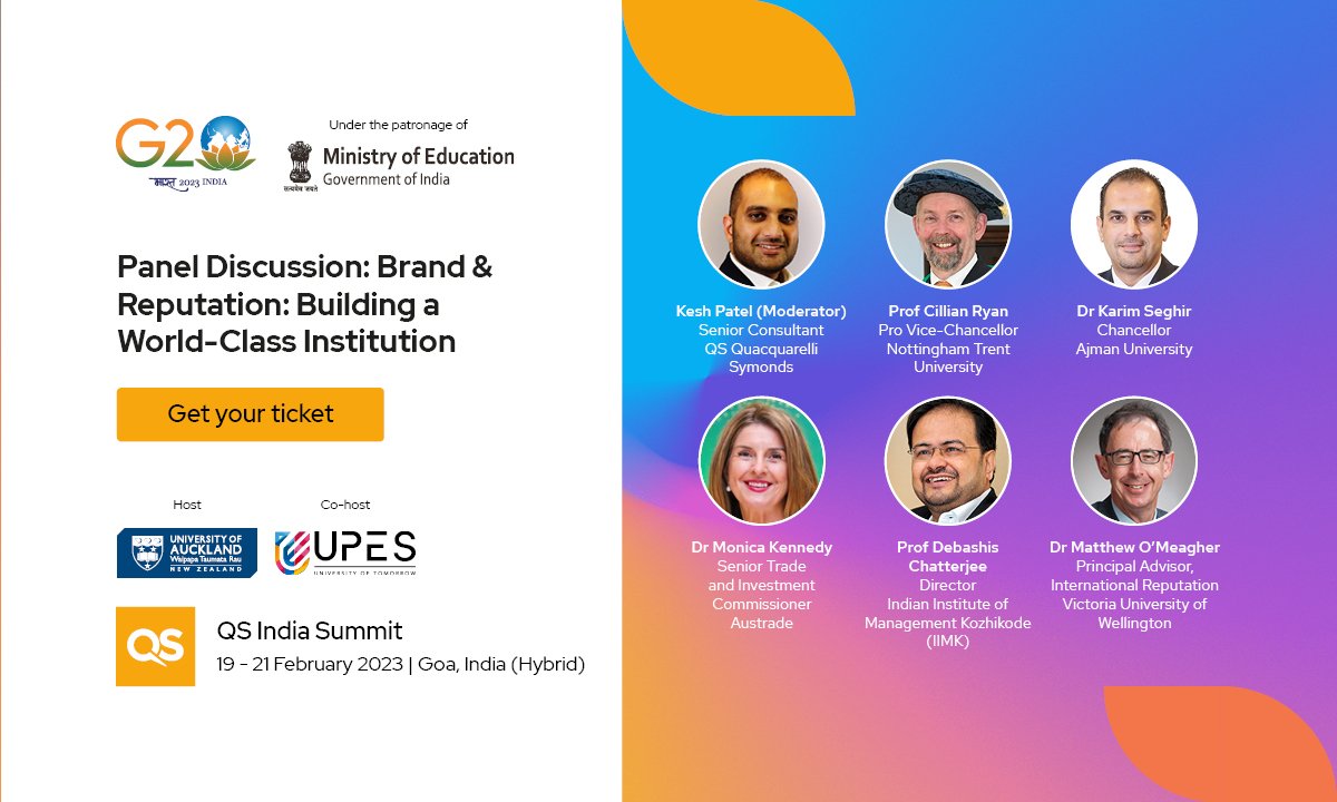 Quality institutions attract quality talent, and I look forward to being a part of a panel at #QSIndiaSummit 2023 this month to discuss how Australian institutions present to world-class standards. 

Register now: bit.ly/3IaOZYX

@QSCorporate