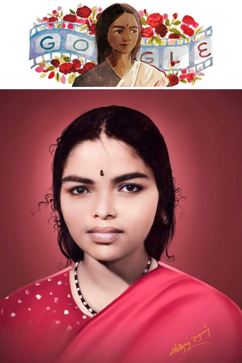 BhimROCKY's tweet photo. Google Doodle honours #PKRosy, 1st #MalayalamCinema Actress & 1st Dalit Actress in #IndianCinema, on her 120th birth anniversary. ❤🇮🇳
She faced many struggles in life for acting in #JCDaniel's 1928 film Vigathakumaran (The Lost Child).
#Celluloid #PaRanjith #BiggBoss #Vikraman https://t.co/ECLxFUlGJk