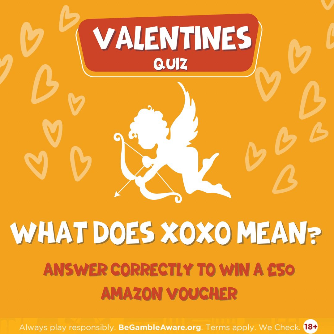 VegasMooseSlots's tweet photo. #ValentinesQuiz Answer this question correctly and one of you lucky lot (across all socials) will win a £50 Amazon Voucher! 
✔️You have until Monday 13th Feb at 23:59:59 to ENTER! 
✔️Winner announced 14th Feb. 
✔️Make sure you follow us
#giveaway #freemoney #valentinescompetition https://t.co/FteHUsWxws