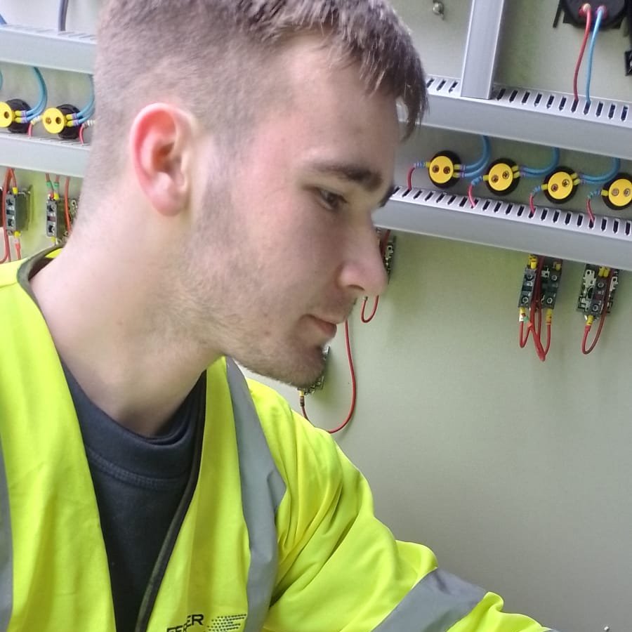 FerrierPumps's tweet photo. This Focus Friday is linked to #NAW2023 as we feature the on site work that our 1st year apprentice Leo Galli has been doing (under supervision) with our Service team in #Glasgow. Leo's app'ship is electrical, although he will be trained as a multi-skilled engineer.#FlowFurther https://t.co/ddLDkINY0D