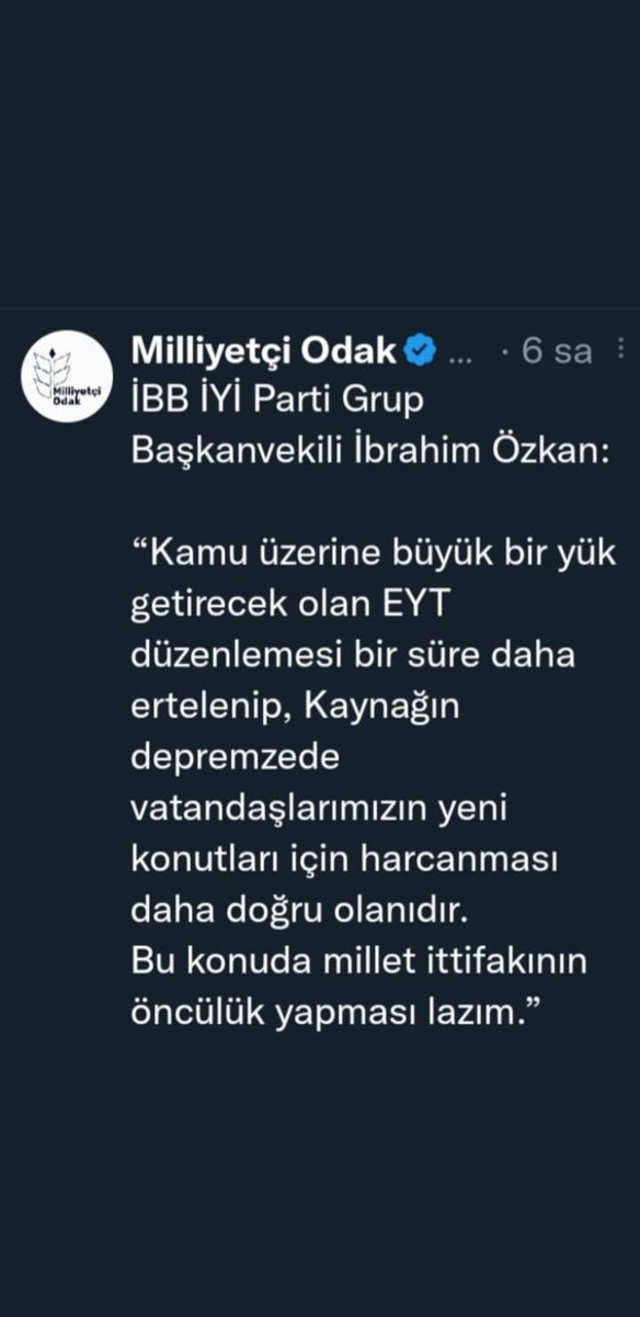Yapmayın.Bir depremin yükünü daha #eyt lilerin sırtına bindirmeyin.Evet büyük bir acı yaşıyoruz.Ve Para lazım.Ama bedeli eyt lilere ödetmeyin.Bana ister kızın ister kızın ister linçleyin.Eyt söz verilen zamanda çıksaydı verin maaşları geri mi deiyecektiniz?1
