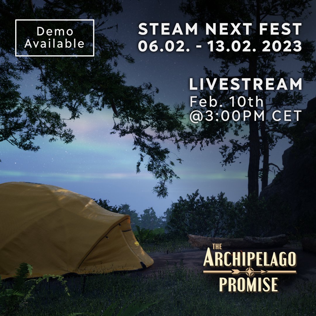 PlayArchipelago's tweet photo. In less than half an hour we'll be live on Twitch and Steam through the links down below.
Be sure to drop by and say hi!

https://t.co/tE7yMX3txn

https://t.co/9SaCn6Cjui

#ExploreTheArchipelago #TheArchipelagoPromise https://t.co/rGeLcfhQwM