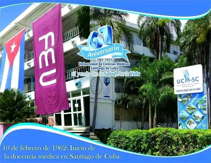 bello_yoandy's tweet photo. Hoy, la Comunidad Universitaria de la Universidad de Ciencias Médicas🩺💉🦷 de #SantiagoDeCuba 🇨🇺 celebra el 61 Aniversario del inicio de la docencia médica en el territorio.
Muchas felicidades para todos. #UJC.

#MejorEsPosible, #JuntarYVencer https://t.co/0M3NqaUlGO