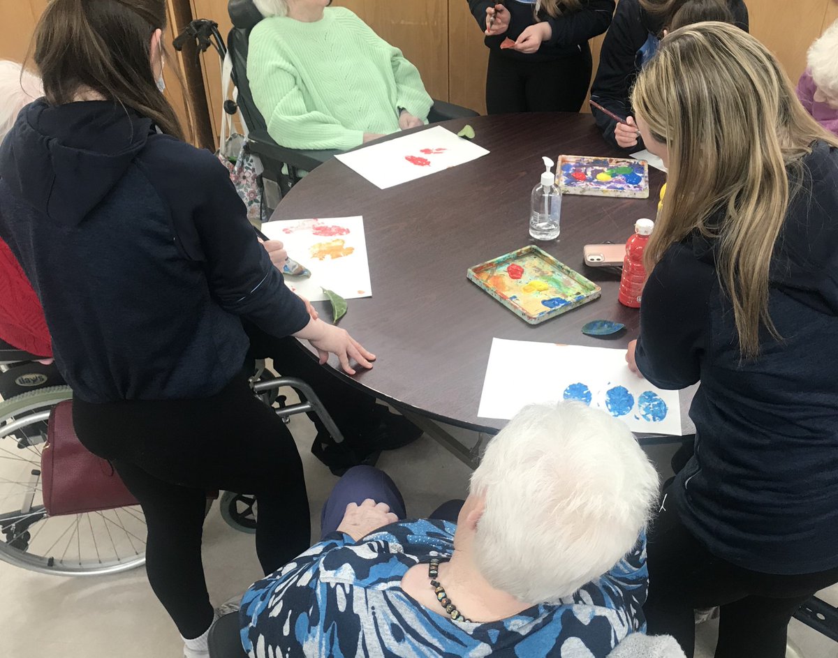 OLSSBlayney's tweet image. Yesterday TY Students started a Collaborative Art Project with the residents in St Mary’s. A lovely afternoon full of chats and art. Quoting one of the TY Students: &quot;Spreading joy &amp;amp; happiness through art&quot; @ceist1 #olssart #collaborativeproject #studentled #communityart #TY