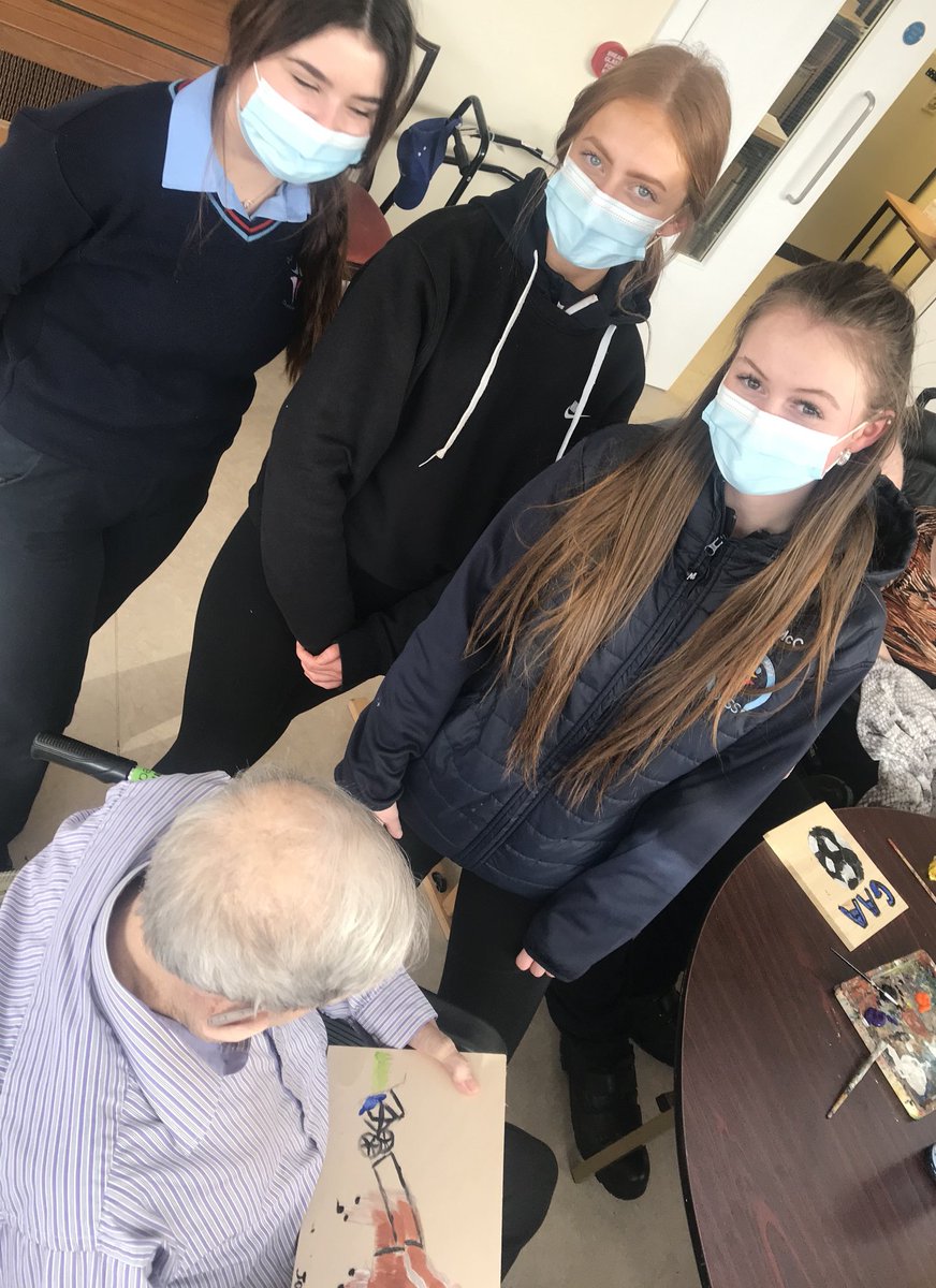 OLSSBlayney's tweet image. Yesterday TY Students started a Collaborative Art Project with the residents in St Mary’s. A lovely afternoon full of chats and art. Quoting one of the TY Students: &quot;Spreading joy &amp;amp; happiness through art&quot; @ceist1 #olssart #collaborativeproject #studentled #communityart #TY