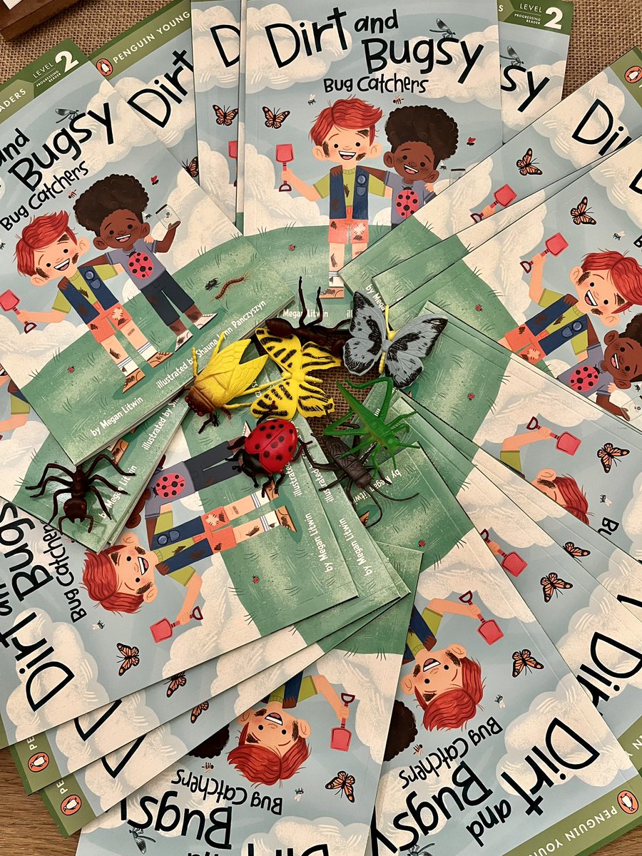 Meg_Litwin's tweet photo. Author copies of DIRT &amp; BUGSY: BUG CATCHERS!!! The bright, joyful art by @shaunaparmesan makes my heart so happy…and so do the adorable boys &amp; their bugs. 

So let’s celebrate!! RT + comment below with your favorite insect by end of day for a chance to win a copy!🐞 https://t.co/Fdw5t1BaYm