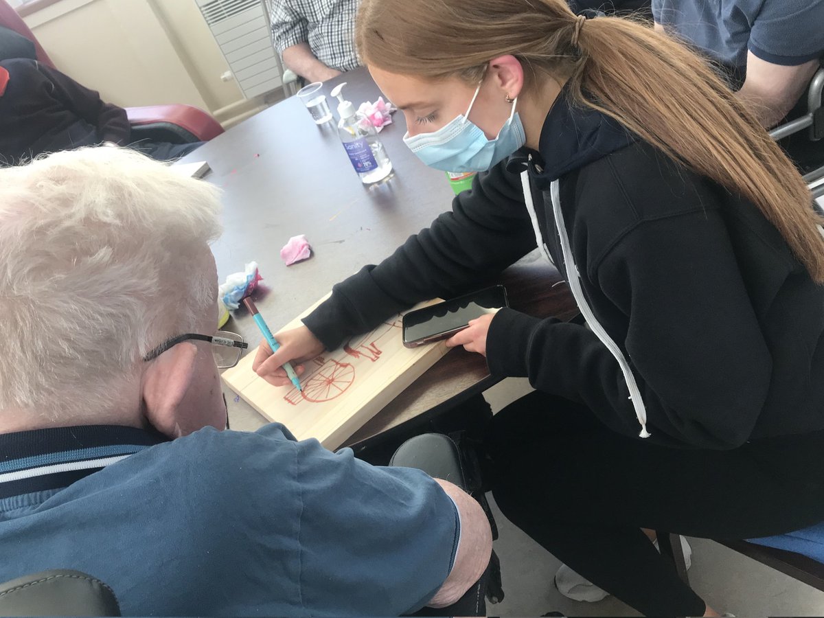 OLSSBlayney's tweet image. Yesterday TY Students started a Collaborative Art Project with the residents in St Mary’s. A lovely afternoon full of chats and art. Quoting one of the TY Students: &quot;Spreading joy &amp;amp; happiness through art&quot; @ceist1 #olssart #collaborativeproject #studentled #communityart #TY