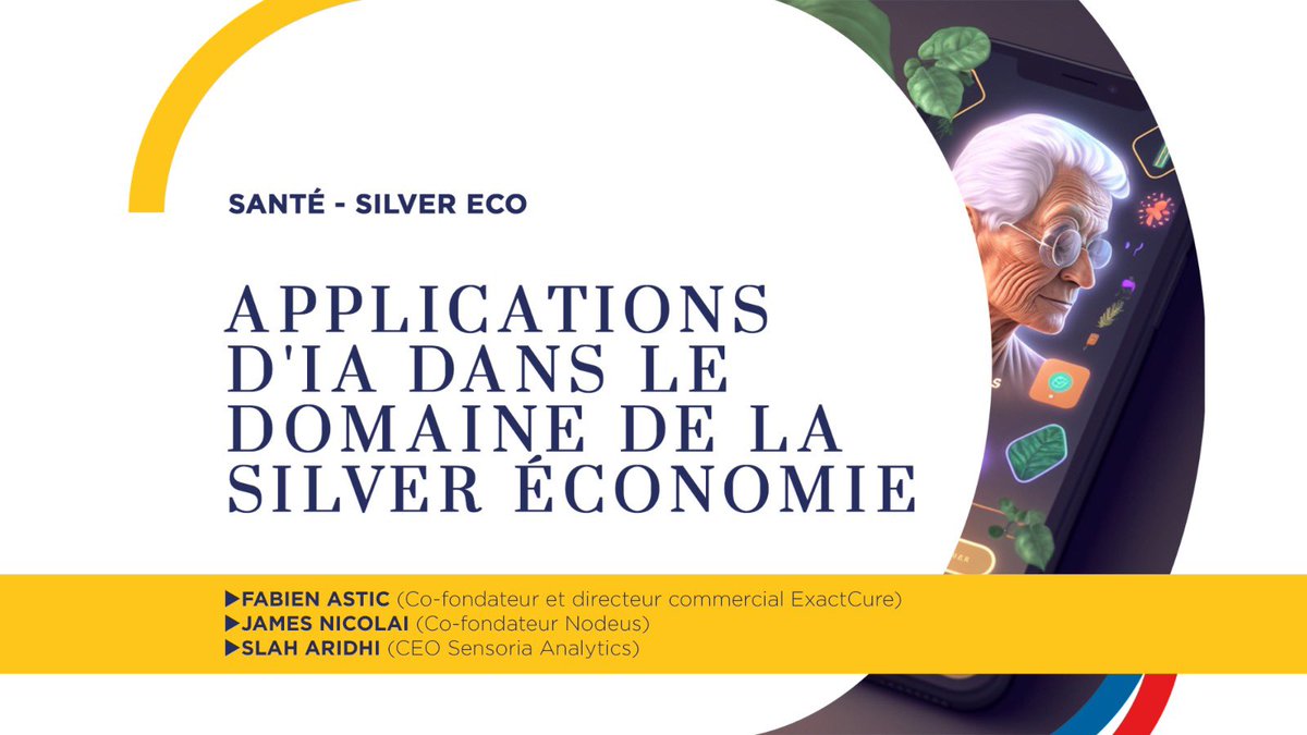 Maison_IA's tweet photo. [#WAICF06 #IATALKS 🎙️] by « Côte d’Azur France » Terre d’IA !

🤖APPLICATIONS D'IA DANS LE DOMAINE DE LA SILVER ÉCONOMIE avec⬇️
✔️FABIEN ASTIC @ExactCure 
✔️JAMES NICOLAI #Nodeus
✔️SLAH ARIDHI #SensoriaAnalytics

🔴 Live sur notre chaîne YouTube : https://t.co/R9f8nBKP74 https://t.co/SfReHHbLYH