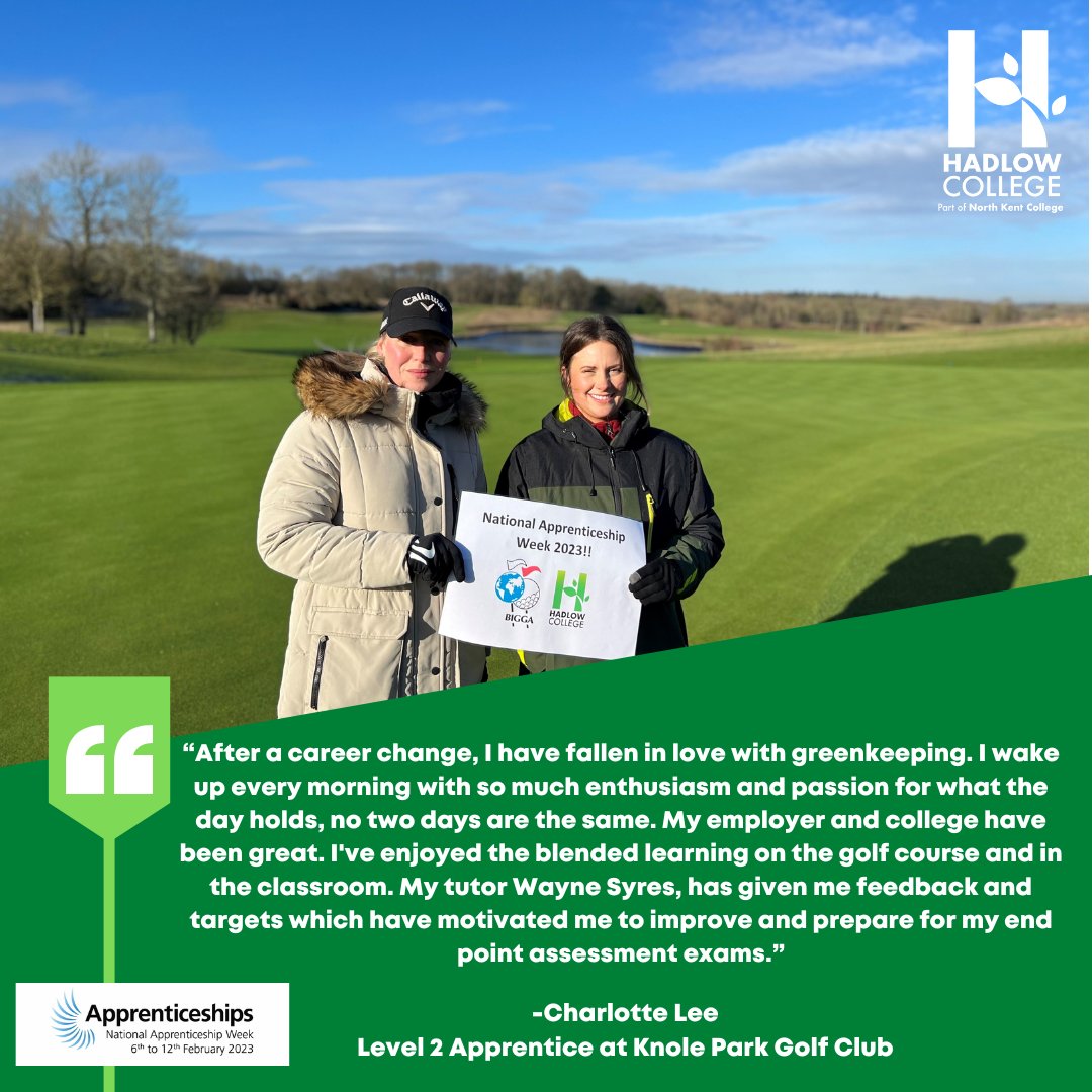 Hadlow_College's tweet image. Hear from our Level 2 Golf Greenkeeping Apprentices! #NAW23