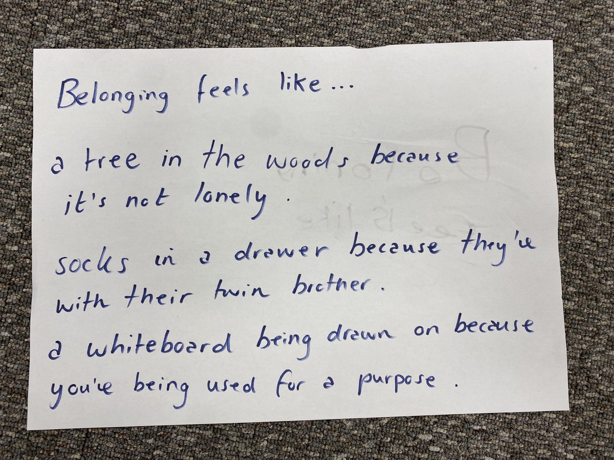 Writing poems on the theme of ‘Belonging’ with students from ⁦<a href="/ReachAcademyUK/">ReachAcademyUK</a>⁩, facilitated by ⁦<a href="/OddArtsUK/">Odd Arts</a>⁩ as part of their #delvingdeeper project. Important discussions on why lack of belonging can lead to being vulnerable to #radicalisation #prevent