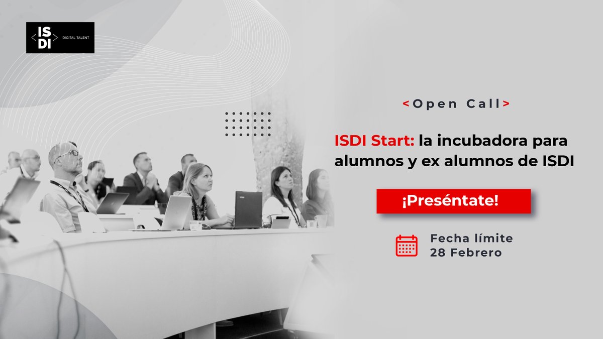 ISDIacc's tweet image. 📢 #opencall alert!📢
Si has formado parte de cualquiera de los programas de @ISDI_edu, tienes una idea o #startup y quieres impulsarla al siguiente nivel...hemos abierto nuestra VI convocatoria de #ISDIstart!! Presenta tu proyecto hasta el 28 de febrero!!
accelerator.isdi.education/isdistart/