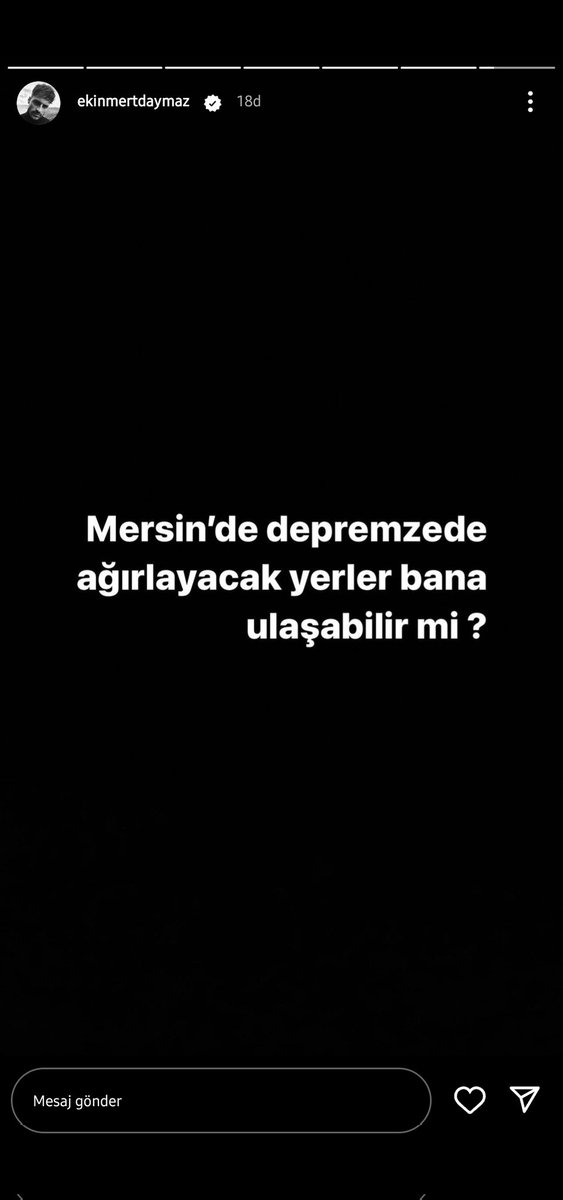 Sevgili oyuncumuz #HATAY dan bildiriyor! #mersin de depremzede ağırlayacak olan yerler instagramdan #EkinMertDaymaz a ya da bana yazabilirler! #deprem