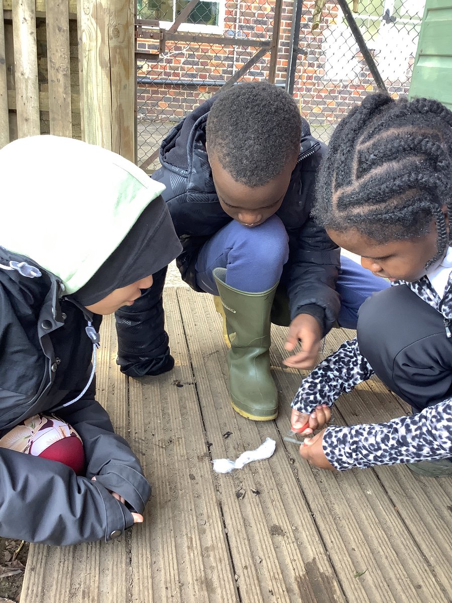 our older groups most favourite activity… using the flint  and steel to make a small fire!