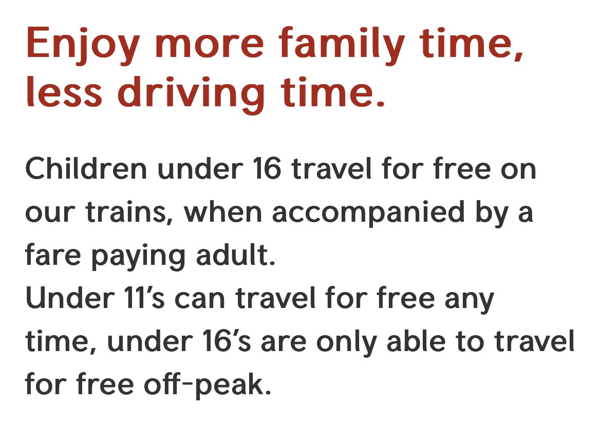 I feel like more people need to know that children travel *for free* on <a href="/tfwrail/">Trafnidiaeth Cymru Trenau Transport for Wales Rail</a> services 🏴󠁧󠁢󠁷󠁬󠁳󠁿