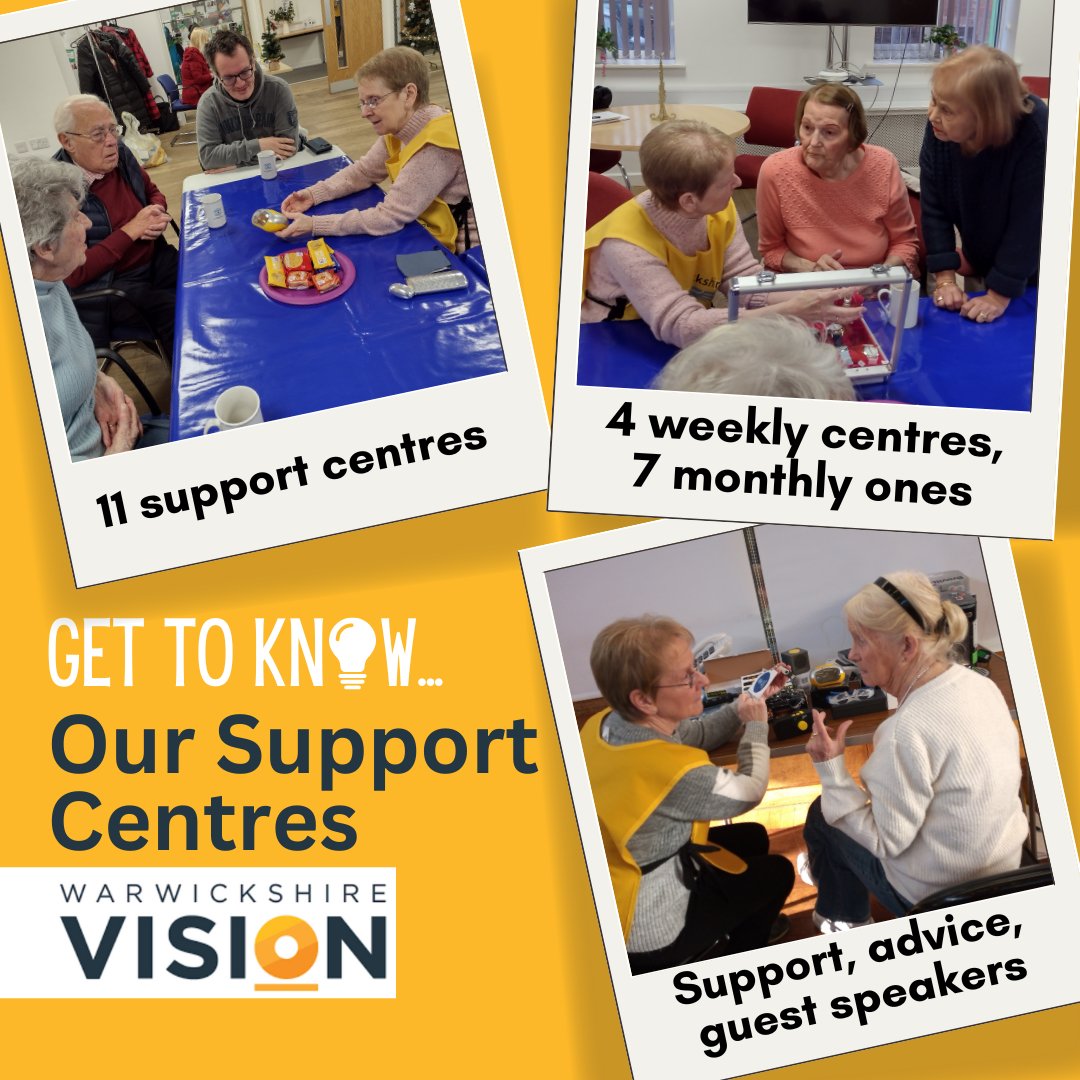 WarksVisSupport's tweet photo. Did you know we have 11 support centres throughout Warwickshire running events?
๐ Next one TODAY๐
4 weekly, & 7 monthly centres, thereโs lots of choice!
๐Full details here: https://t.co/BKVvuhGRZY. ๐
#Community #Warwickshire #Leamington #Rugby #VisuallyImpairedSupport https://t.co/g8bwjGIT3v
