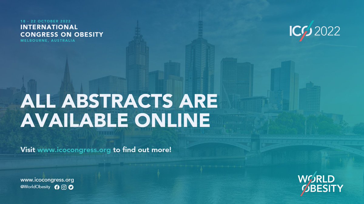 World Obesity On Twitter: Last Year, We Held The International Congress On  Obesity In Melbourne, Australia. All The Abstracts Presented At Our  Congress Are Available Online! #Ico2022 ? View The Abstracts Here:
