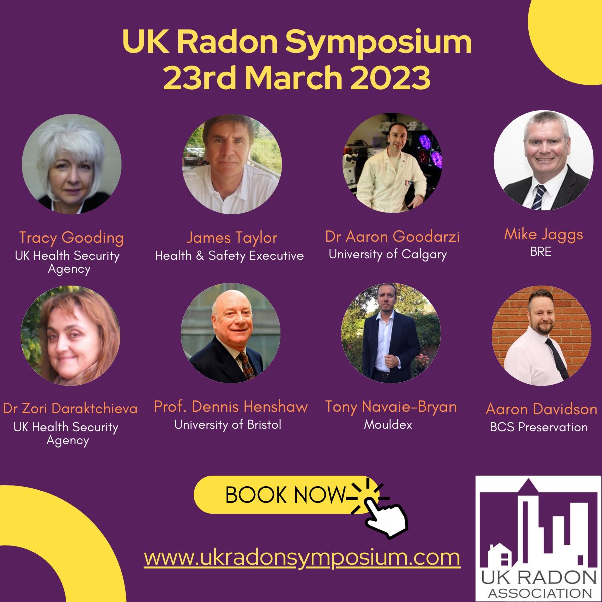 UKRadonAssoc's tweet photo. What a fantastic line-up of speakers! Join us on 23rd March to hear from these experts, and more - Book Now at https://t.co/Vpm2aA2TAG #radon https://t.co/yJRIPKPK7D
