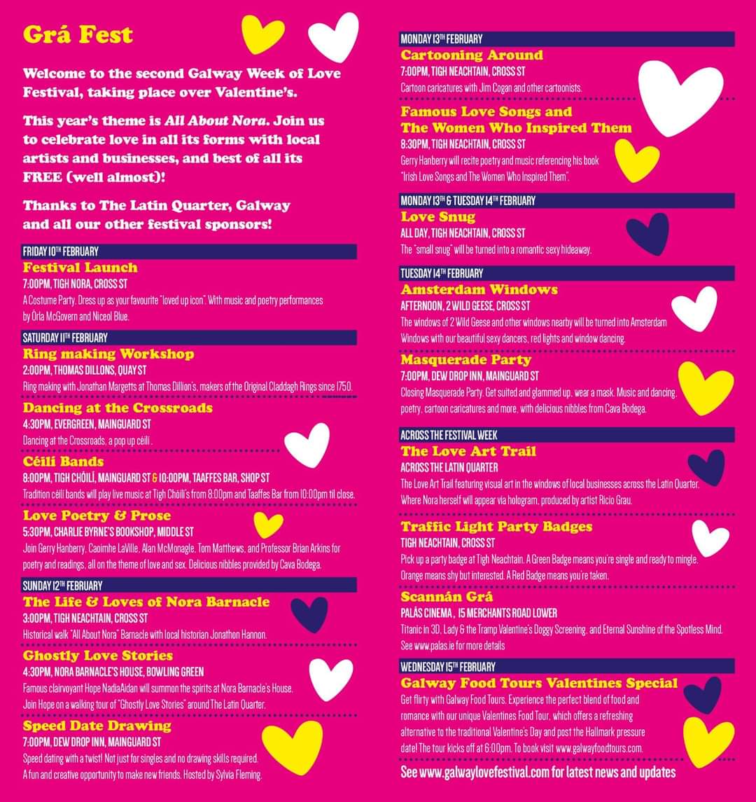 #GalwayLoveFestival kicks off today. Love is definitely in the air. Check out its great programme of events ❤️ #Galway #VisitGalway #ThisIsGalway #DiscoverGalway #GalwayTourism #GalwayFestival #Ireland #VisitIreland #FáilteIreland #DiscoverIreland #IrishFestival #LoveFestival