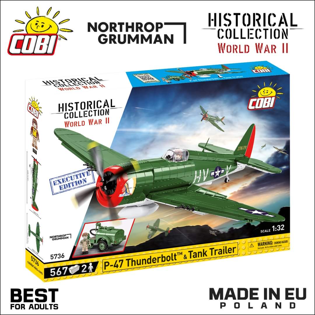 COBI_Bricks's tweet image. 📣💥 P-47 Thunderbolt ™️ &amp;amp; Tank trailer EXECUTIVE EDITION is available now 💁‍♂️⤵️🛒
cobi.eu/product/p-47-t…
▪️Northrop Grumman License
▪️567 Bricks
▪️1:32 scale (plane) &amp;amp; 1:35 (tank trailer)
▪️ 2 x minifig
↔️ 36 cm length
↕️ 40 cm wingspan
▪️Nameplate
⚙️ MADE IN 🇵🇱🇪🇺 
#P47