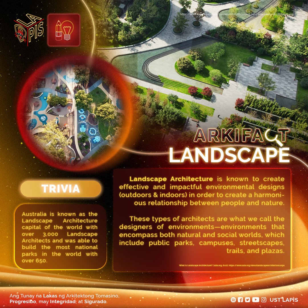 USTLAPIS's tweet photo. "I don't divide Architecture, landscape, and gardening; to me they are one." - Luis Barragan
Encompassing natural and social worlds, learn how LANDSCAPE ARCHITECTURE creates harmony with the environment. 🍃⛰️
#1nnovate2Empower #VisualizeOptimizeInitialize https://t.co/T7xcurKjOv