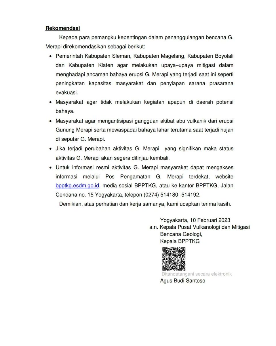 BPPTKG's tweet photo. Halo #WargaMerapi berikut laporan aktivitas Gunung Merapi periode 3-9 Februari 2023 #merapisiaga #bpptkg https://t.co/sqY1KgJY00