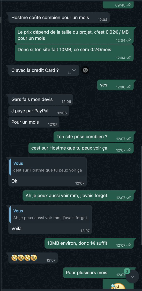 willy_djopa's tweet photo. The funny thing about @HostmeSpace is that it's very cheap 😂

And it saves you from buying a server to host a very small website.

So, If you have some small websites, POC, etc, you can easily host them on https://t.co/0kBdZ44kJC 😁

#CaParleDev https://t.co/JC1jwiG5Gq