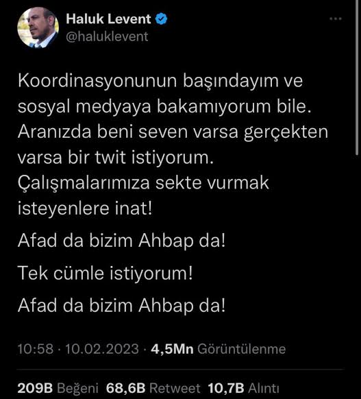 Afad da bizim Ahbap da...