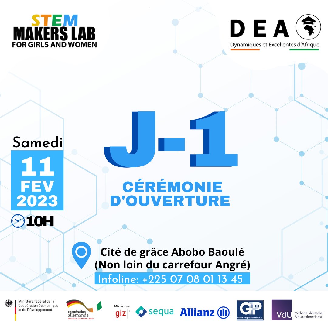 et_dea's tweet photo. Demain, DynExcAfrica procédera à l’ouverture officielle de son STEM Markers Lab sis à la Cité de grâce d’Abobo Baoulé, non loin du carrefour Angré.
Vous y êtes tous attendus.
#cérémonie_d_ouverture #Stem_Makers_Lab #DynExcAfrica https://t.co/A6lBnLGAmL