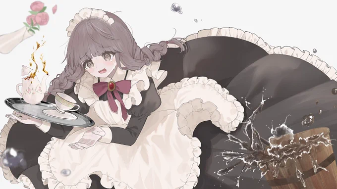 wotakuさん(の楽曲『キリエ』のMVイラストを担当いたしました!ご主人様のために頑張るドジっ子メイドちゃんを描かせていただきましたとっても素敵な曲です、何卒!  