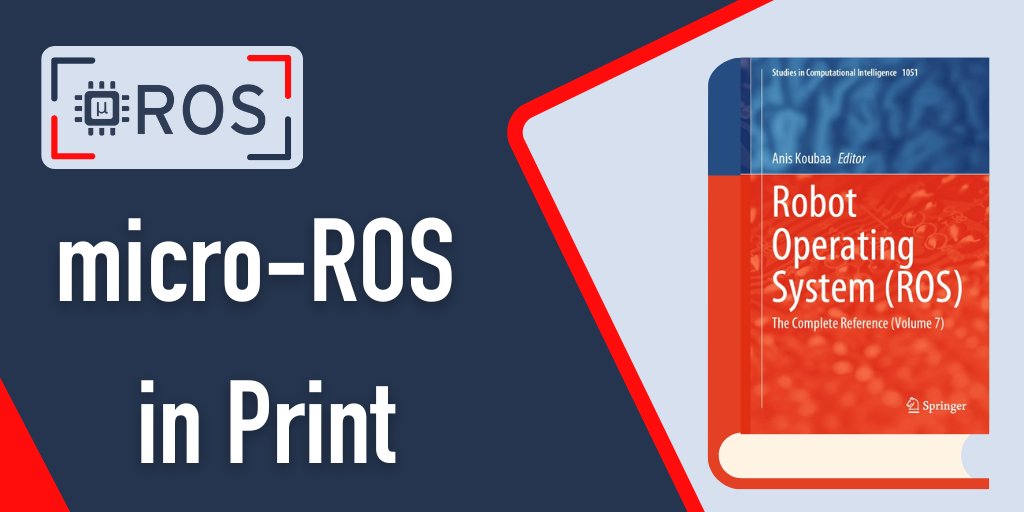 EProsima's tweet image. 📚#microROS hits bookshelves!
micro-ROS is featured with a whole 50-page chapter at the ‘Robot Operating System (ROS): The Complete Reference’ that covers all aspects of the stack that puts #ROS2 onto #MCUs
Find out more at: buff.ly/3jN08G1
#GoROS