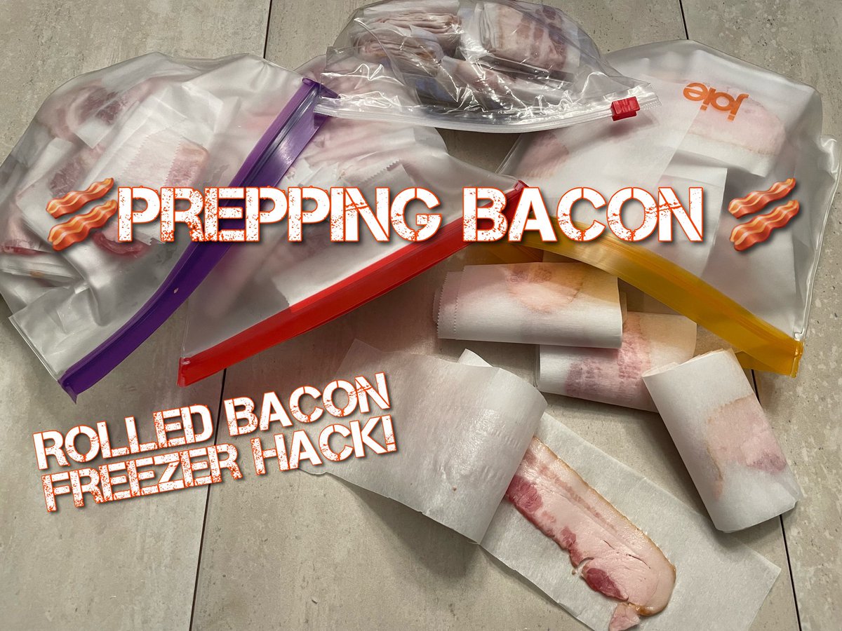 easyprepper101's tweet image. Check out my latest video on my YouTube channel. Prepping Bacon! Rolled Bacon Freezer Hack! #bacon #baconbacon #food #fyp #fypシ