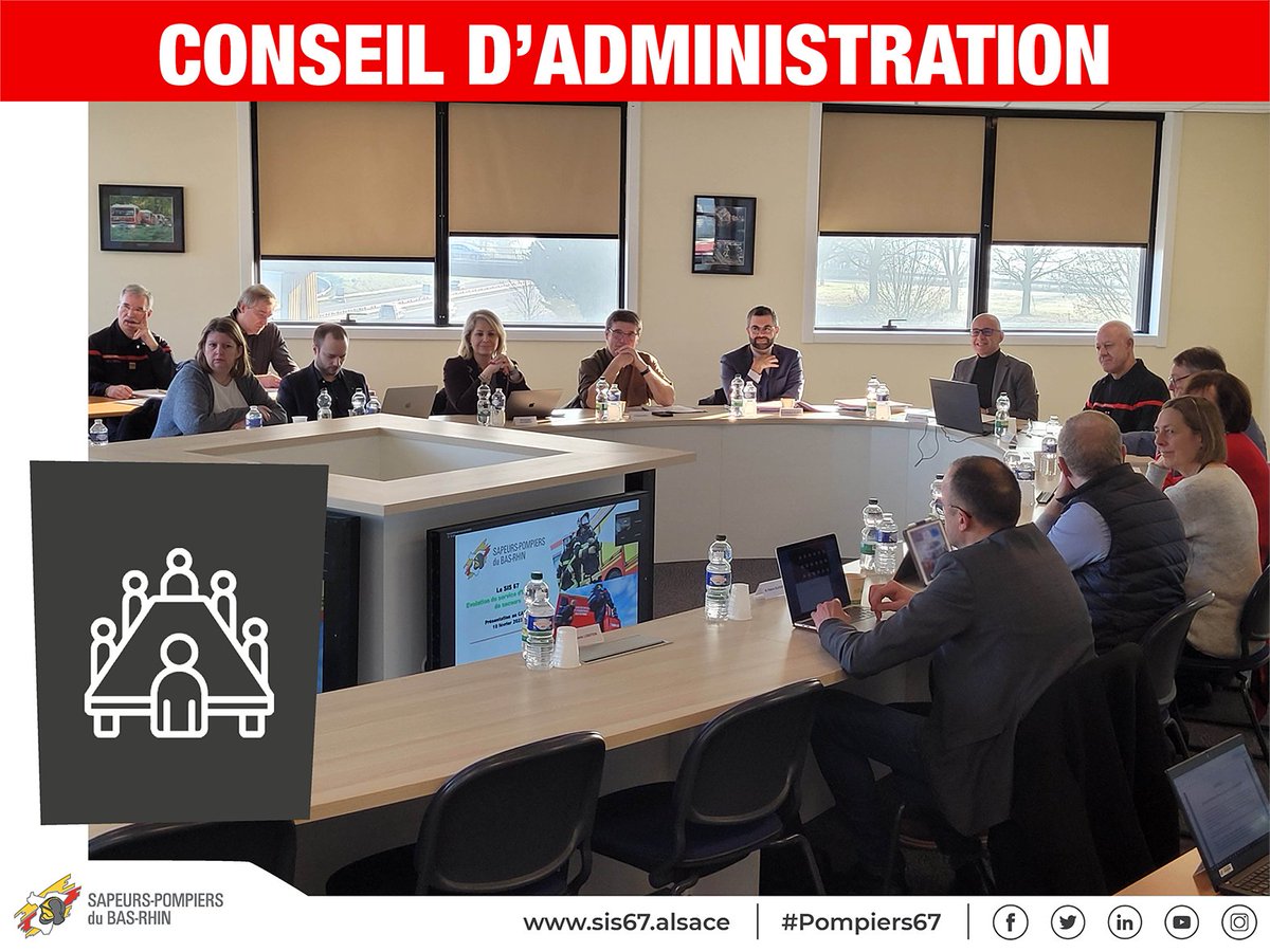 sdis67's tweet image. [#Instances] Ce matin, réunion du conseil d’administration présidée par @F_Bierry #PCASIS67, en présence de J-B Peyrat #DirCab @Prefet67 et du Contrôleur général R. Cellier, directeur du #SIS67. À l’ordre du jour : les orientations budgétaires &amp;amp; l’évolution stratégique du service