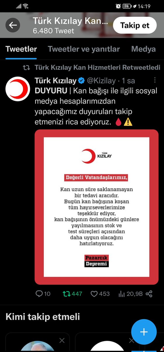 Tetemaikeu's tweet photo. @jeonhaileyy Rt atmaya korkar oldum ama kan konusunda Kızılay kendi resmi hesabından twit attı https://t.co/0WakikLBls