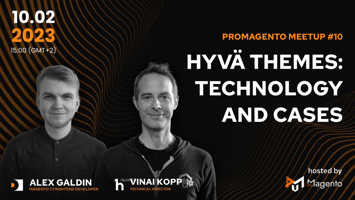Hi everyone)
Pro Magento MeetUp #10 will start in 2 hours!

📍Start time: 15:00 (GMT+2)

A link to connect will be emailed to everyone who registers.
Or it will be available on our Telegram channel - t.me/promagento_cha… 

See you soon!
#promagento #HyväTheme