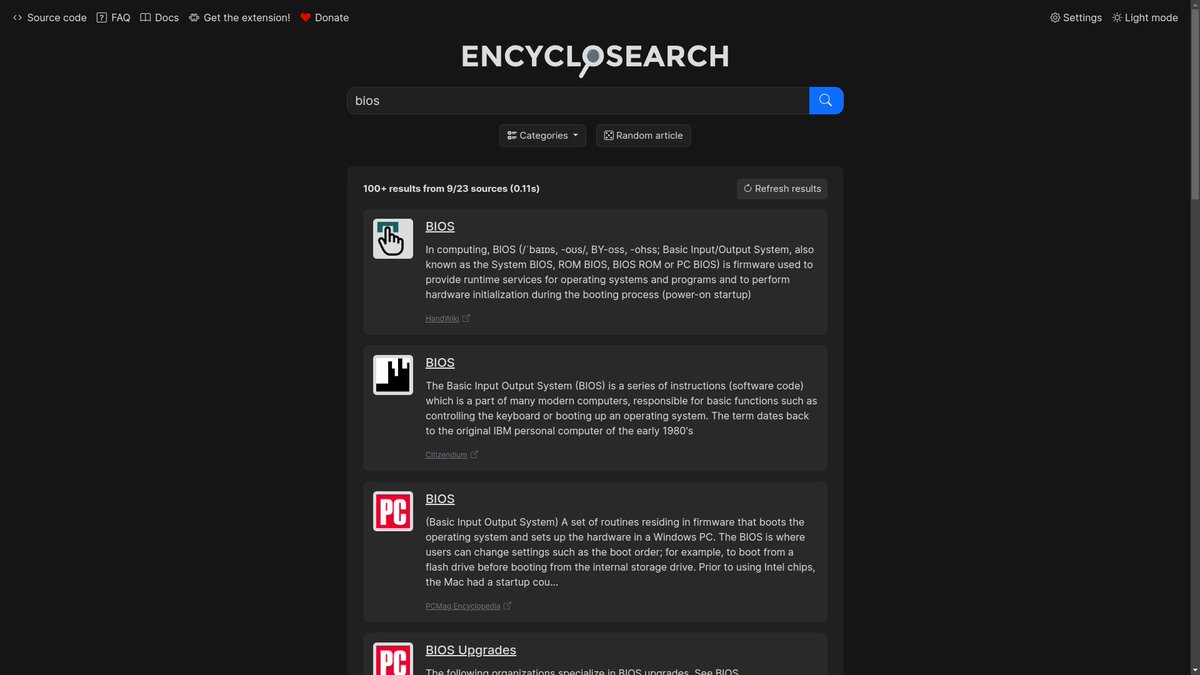 EncycloSearch's tweet photo. 2 new encyclopedias have been added to EncycloSearch:
- PCMag Encyclopedia
- New World Encyclopedia

Try them out with these searches:
https://t.co/5zlXy4pmB2
https://t.co/RxsrM8kEqb

They'll also appear in Encyclosphere plugin results:
https://t.co/7AH959tenZ

Happy searching! https://t.co/VrBj5wLRRt