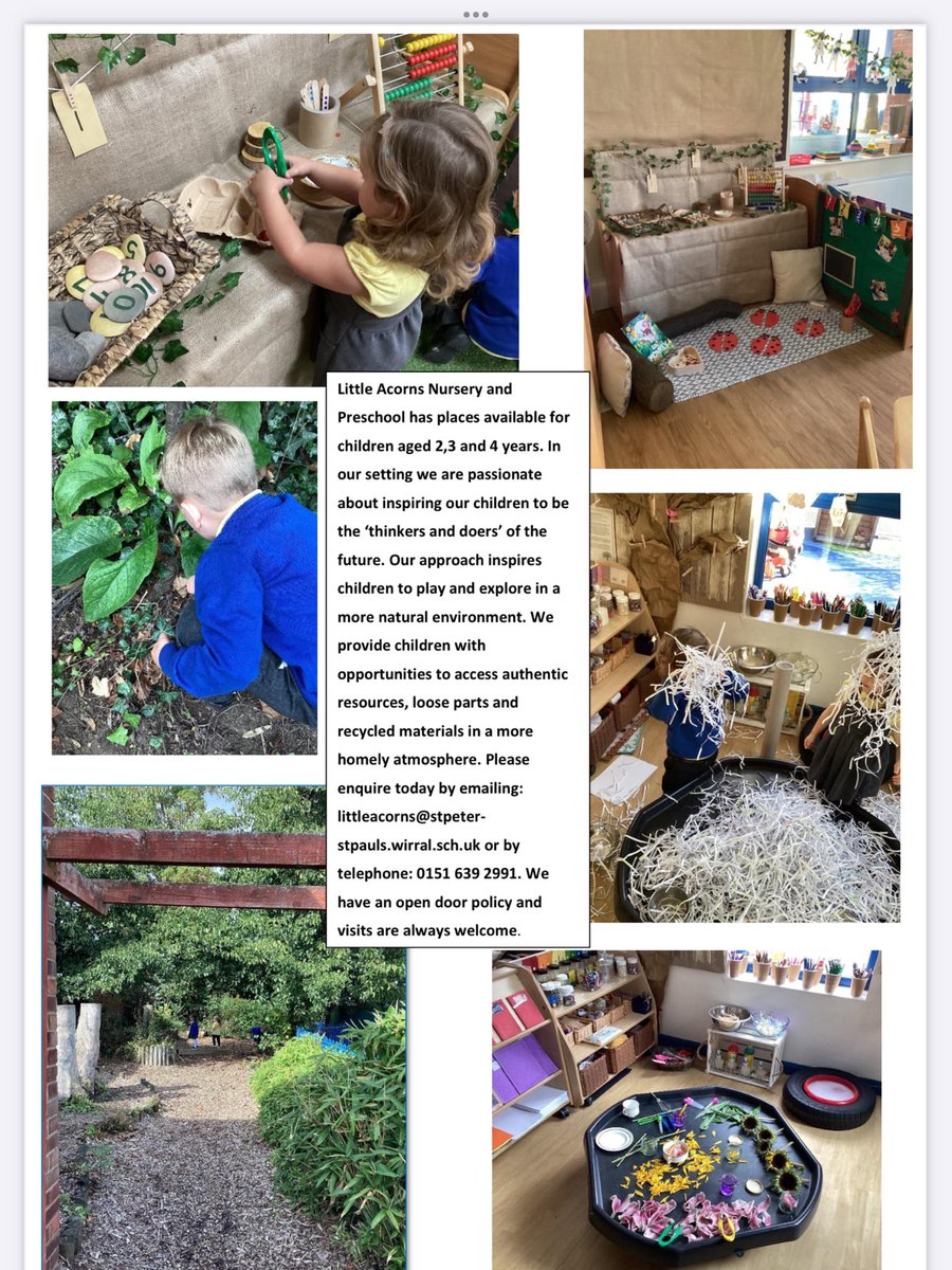 Little Acorns <a href="/SsPeterPaulSch/">Ss Peter and Paul New Brighton</a> New Brighton. Free places available for 2, 3 and 4 year olds #earlyyears #eyfs #learningthroughplay