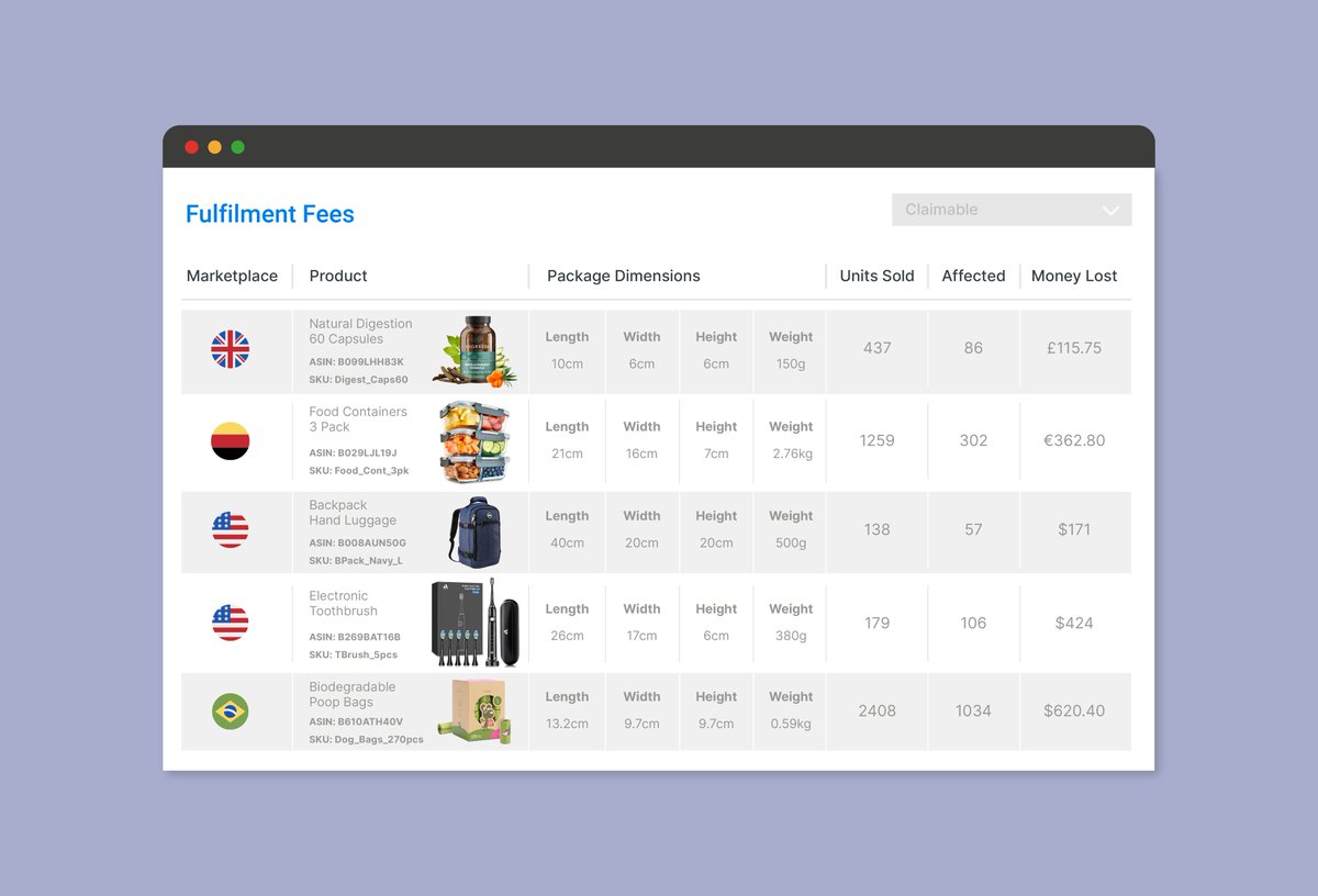 SellerRepay's tweet photo. Sellers are often overcharged for dimension/weight-based fees, storage fees, restocking fees, and sales commissions. Seller Repay identifies these scenarios and recovers your money. #sellerrepay #sellertips #fbaseller #amazonsellertips  #amazonsellercentral #amazonsellersupport https://t.co/yAGTP5M6WD
