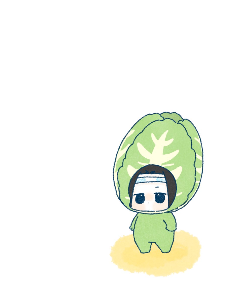 1girl solo food fruit white background headband chibi  illustration images