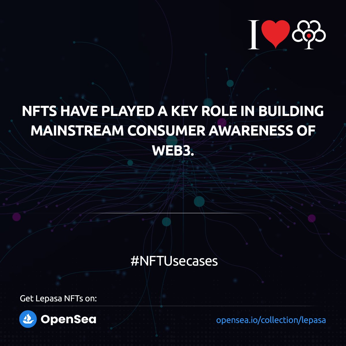 Lepasaorg's tweet image. NFTs have played a key role in building mainstream consumer awareness of Web3 🌟  #NFTUsecases 

#VRE #Web3 #NotJustJPEGs #VR #web3community #Lepasa #Metaverse #MetaverseNFT #Nature #Gaming #metaversegeneration #nfts #nft #nftart #nftcommunity #nftcollector #nftartist