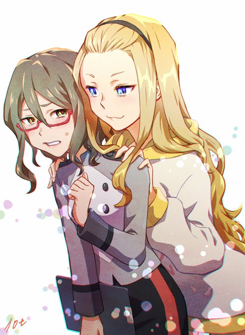 DAに入りたてのミズキと、黒ずくめに薬で小さくされる前(?)のクルミ。という妄想(^_^)y-゜゜゜#リコリス・リコイル #リコリコ 